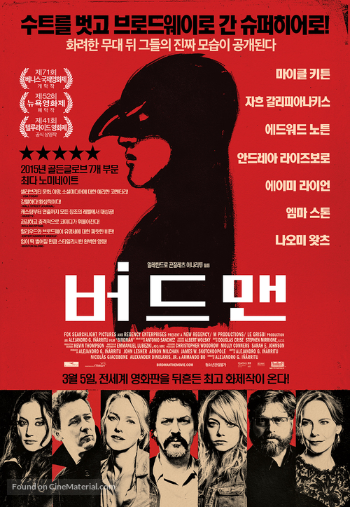 Birdman or (The Unexpected Virtue of Ignorance) - South Korean Movie Poster