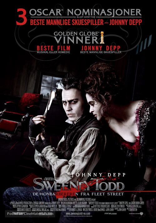 Sweeney Todd: The Demon Barber of Fleet Street - Norwegian Movie Poster