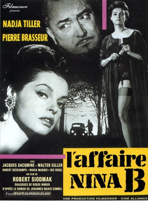 L&#039;affaire Nina B. - French Movie Poster