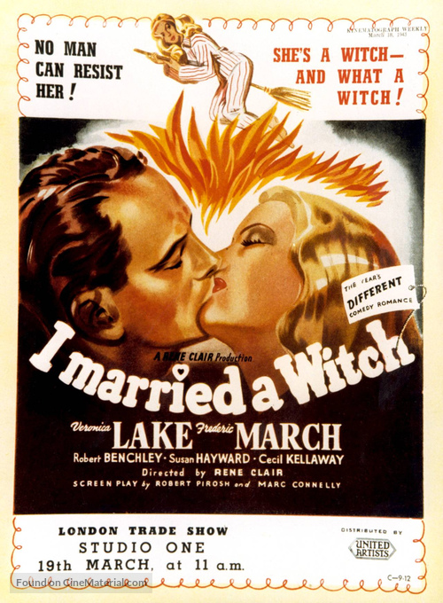 I Married a Witch - British Movie Poster