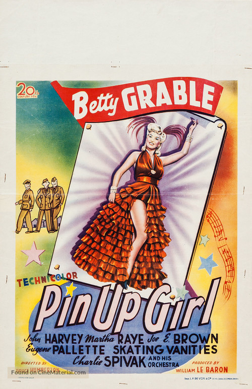Pin Up Girl - Belgian Movie Poster