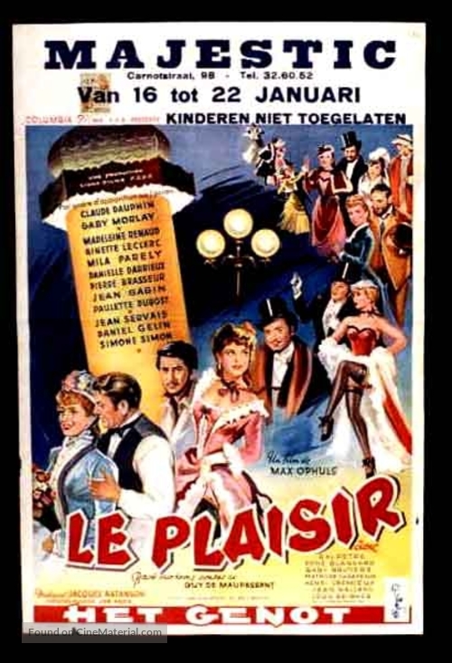 Le plaisir - Belgian Movie Poster