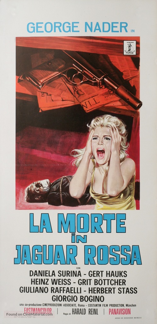 Der Tod im roten Jaguar - Italian Movie Poster