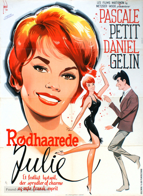 Julie la rousse - Danish Movie Poster