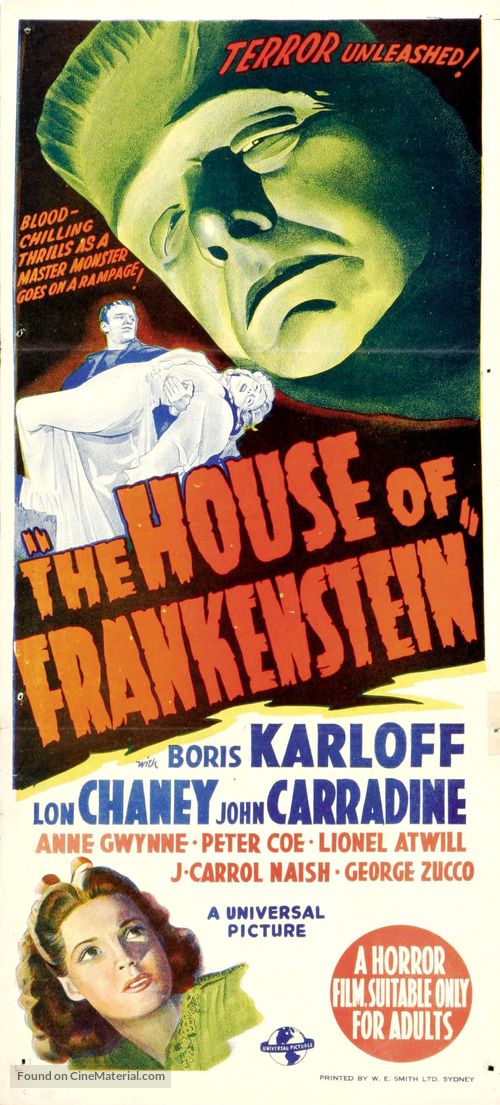 House of Frankenstein - Australian Theatrical movie poster