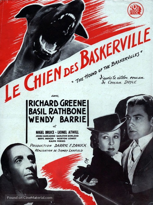 The Hound of the Baskervilles - French Movie Poster