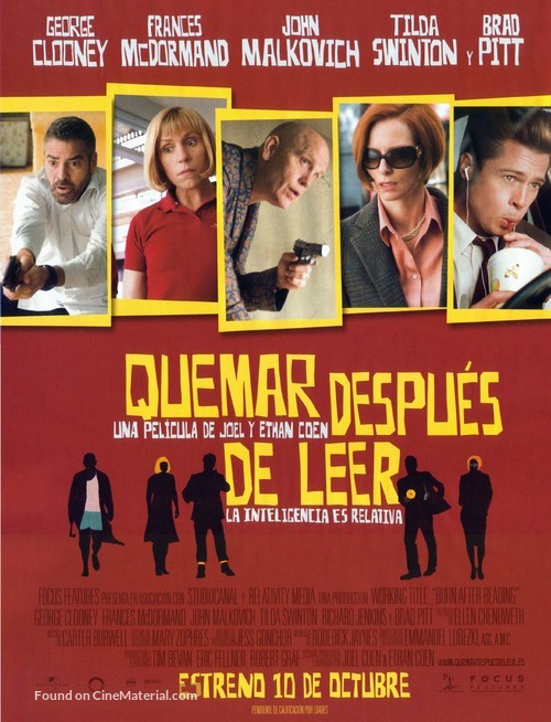 Burn After Reading - Spanish Movie Poster