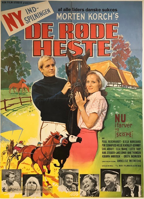 De r&oslash;de heste - Danish Movie Poster