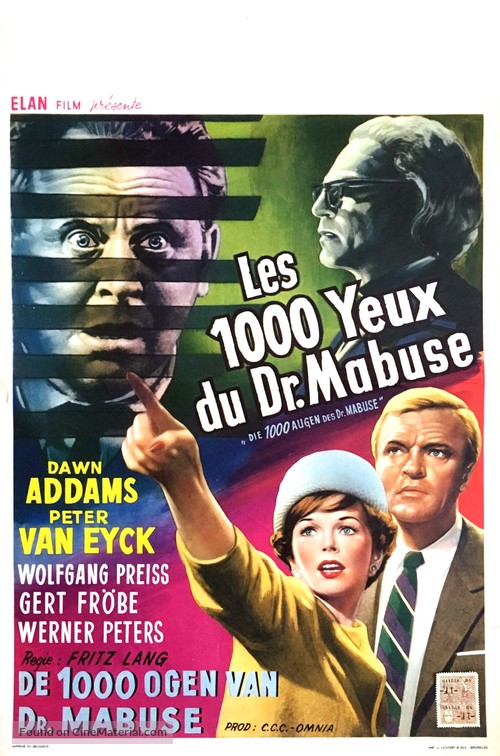 Die 1000 Augen des Dr. Mabuse - Belgian Movie Poster