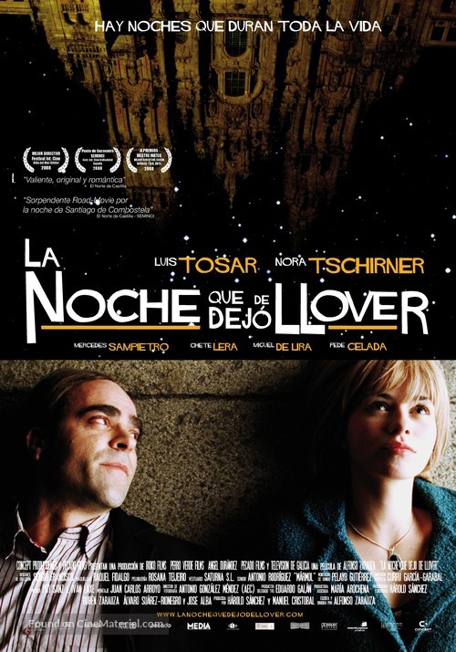 La noche que dej&oacute; de llover - Spanish Movie Poster