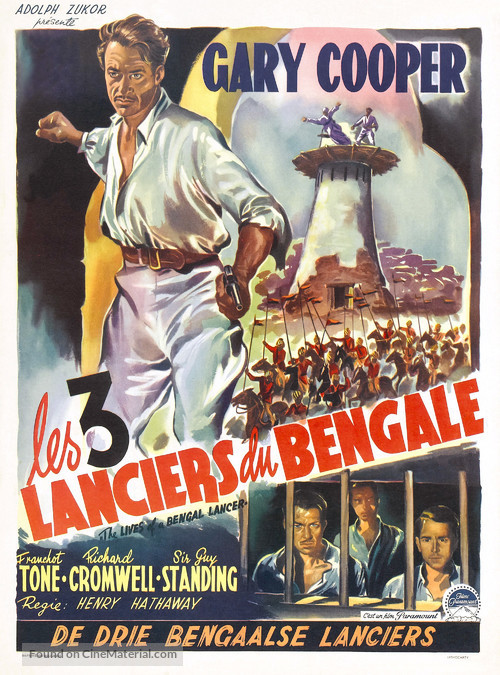 The Lives of a Bengal Lancer - Belgian Movie Poster