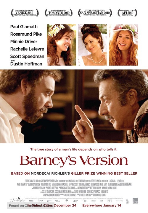 Barney&#039;s Version - Canadian Movie Poster