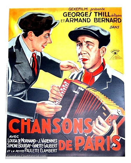 Chansons de Paris - French Movie Poster