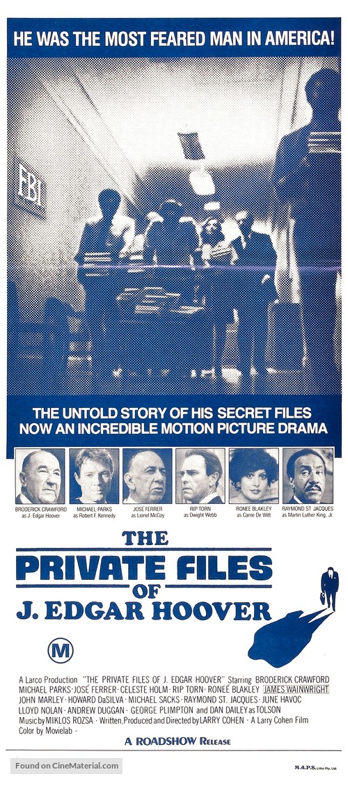 The Private Files of J. Edgar Hoover - Australian Movie Poster