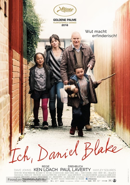 I, Daniel Blake - German Movie Poster