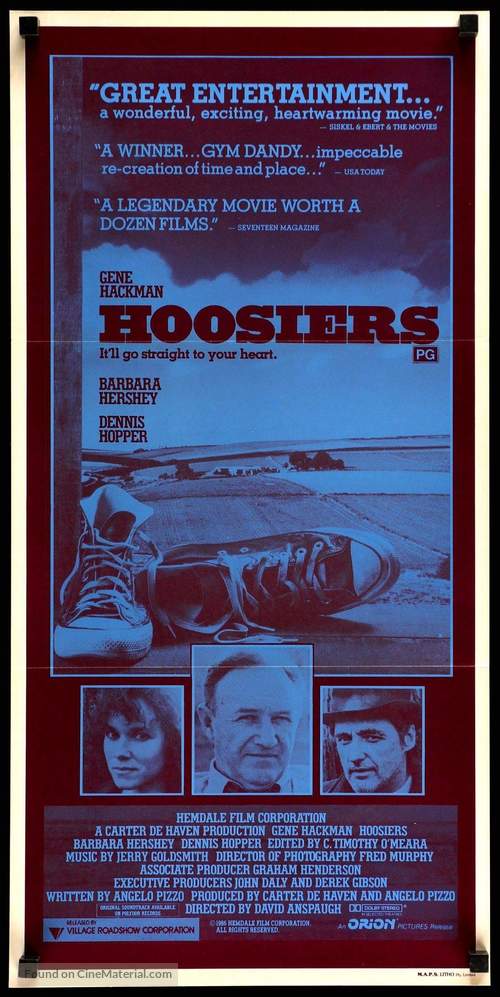Hoosiers - Australian Movie Poster