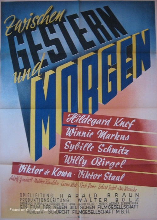 Zwischen gestern und morgen - German Movie Poster