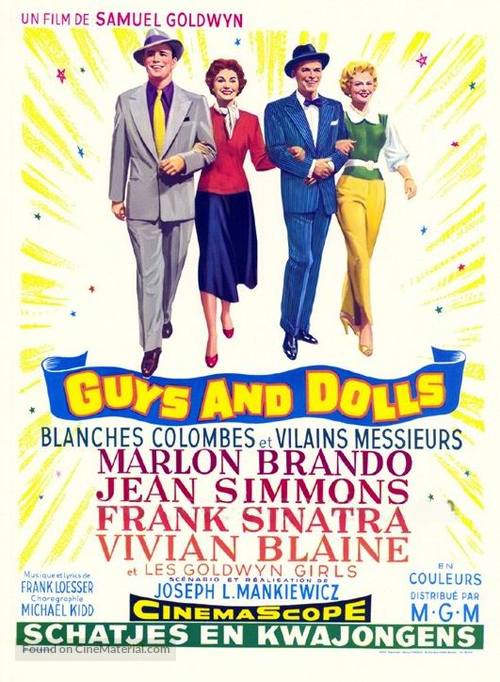 Guys and Dolls - Belgian Movie Poster