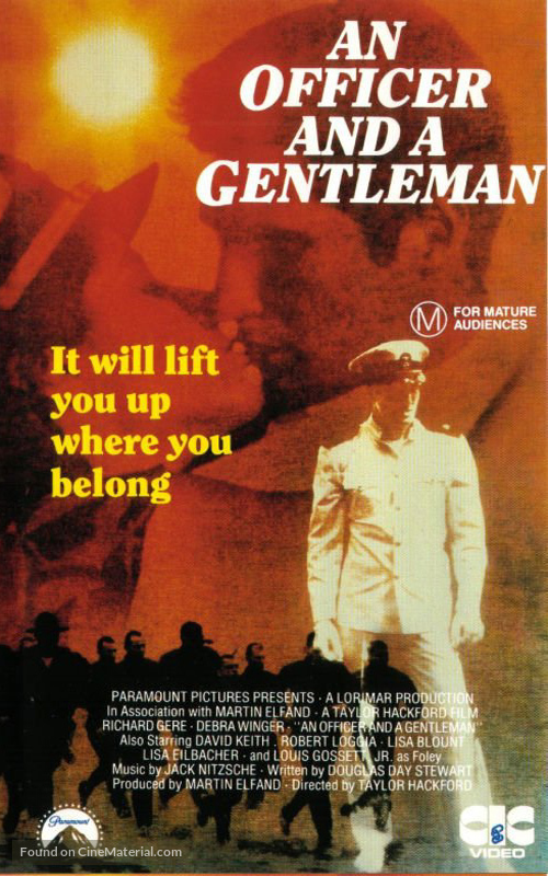 An Officer and a Gentleman - Australian VHS movie cover