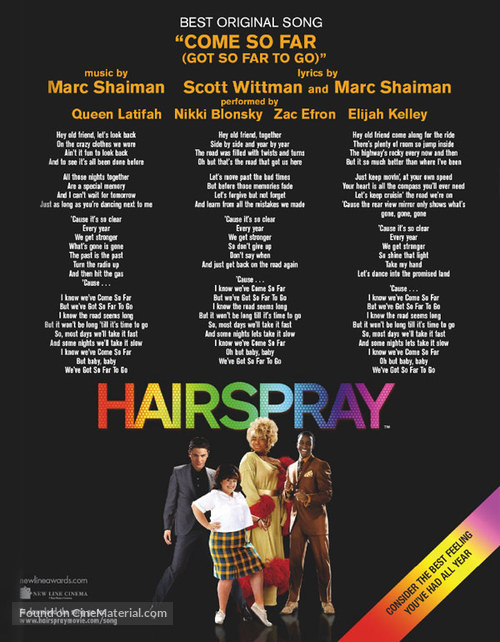 Hairspray - For your consideration movie poster