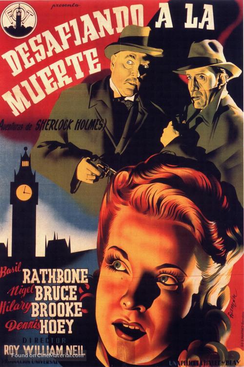 Sherlock Holmes Faces Death - Spanish Movie Poster