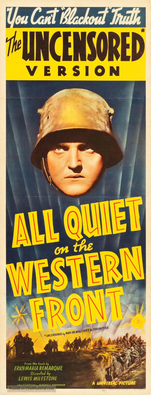All Quiet on the Western Front - Re-release movie poster