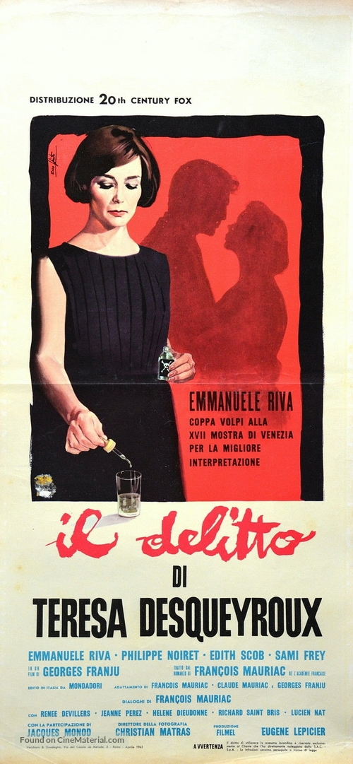 Th&eacute;r&egrave;se Desqueyroux - Italian Movie Poster