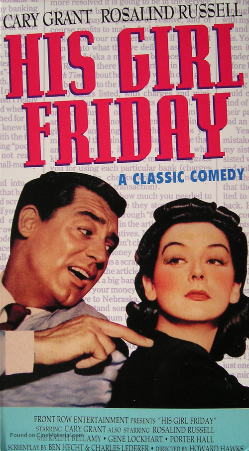 His Girl Friday - VHS movie cover