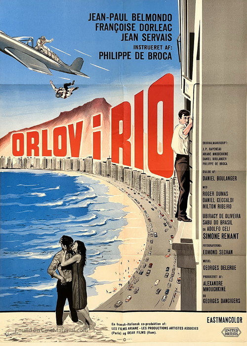 L&#039;homme de Rio - Danish Movie Poster
