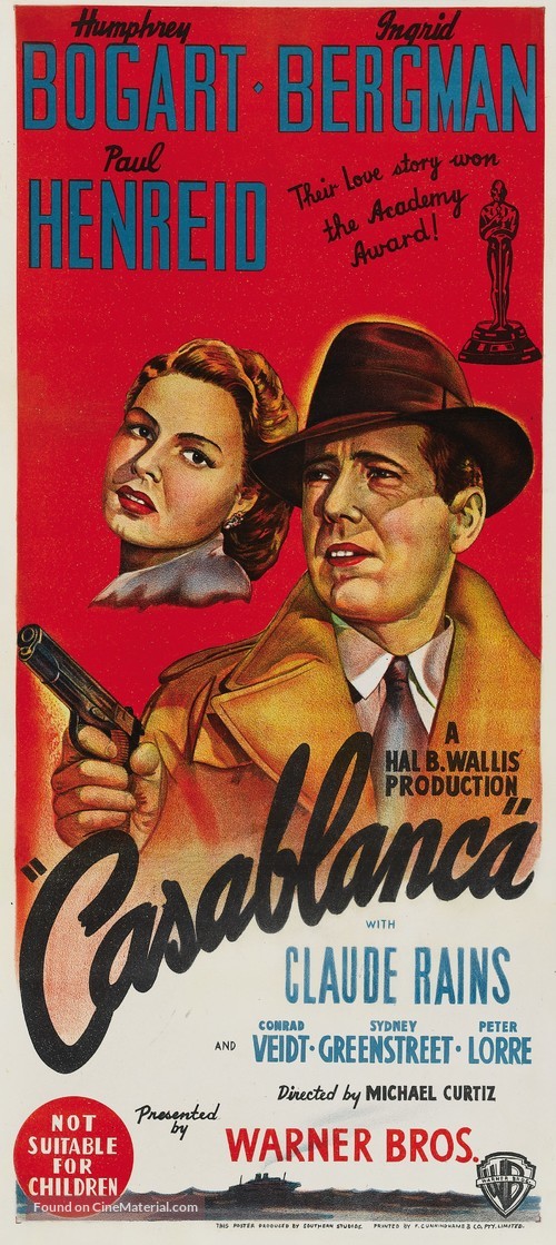 Casablanca - Australian Movie Poster