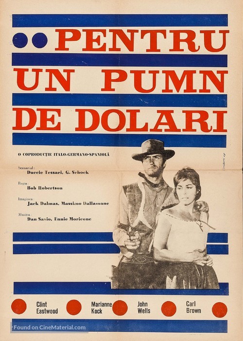 Per un pugno di dollari - Romanian Movie Poster