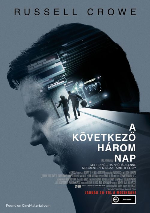 The Next Three Days - Hungarian Movie Poster