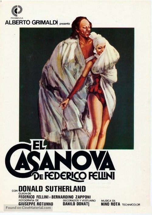 Il Casanova di Federico Fellini - Spanish Movie Poster