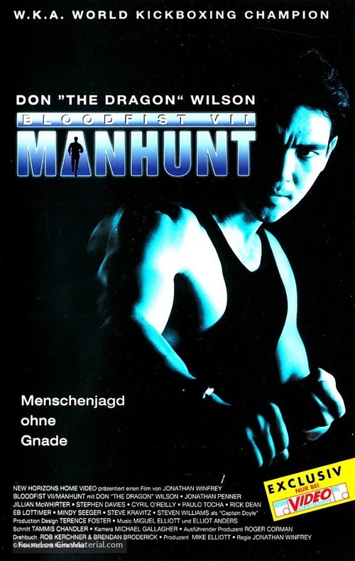 Bloodfist VII: Manhunt - German VHS movie cover