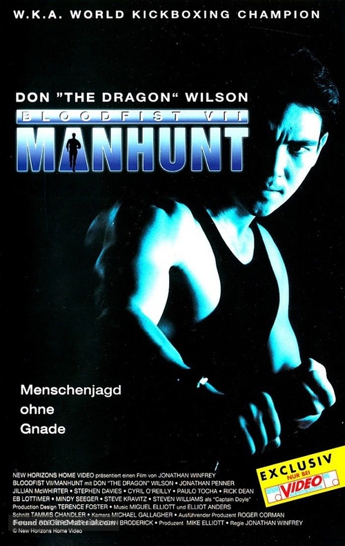Bloodfist VII: Manhunt - German VHS movie cover
