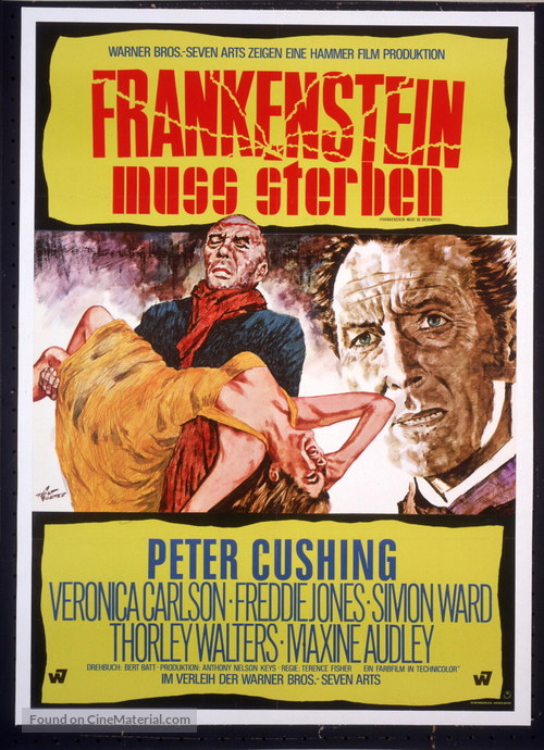 Frankenstein Must Be Destroyed - German Movie Poster