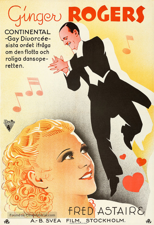 The Gay Divorcee - Swedish Movie Poster