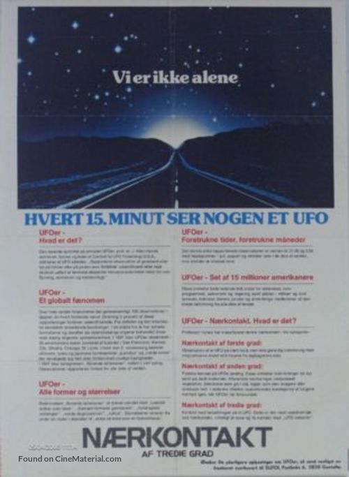 Close Encounters of the Third Kind - Danish Movie Poster