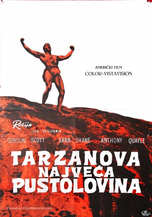Tarzan&#039;s Greatest Adventure - Yugoslav Movie Poster