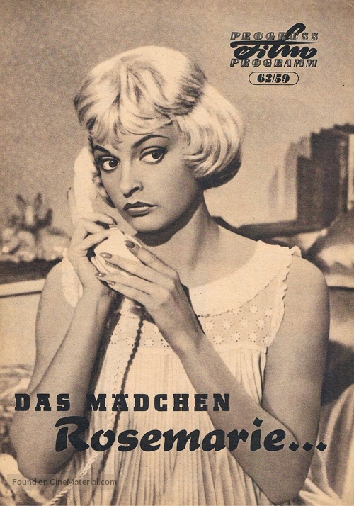 Das M&auml;dchen Rosemarie - German poster
