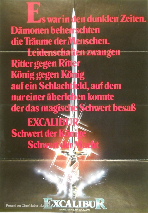 Excalibur - German Movie Poster