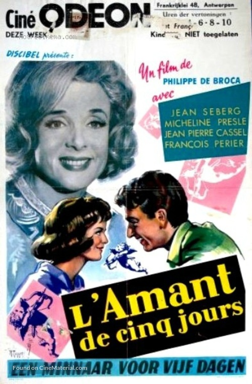 L&#039;amant de cinq jours - Belgian Movie Poster