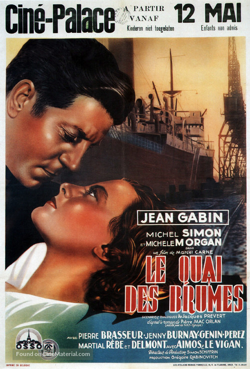 Le quai des brumes - Belgian Movie Poster