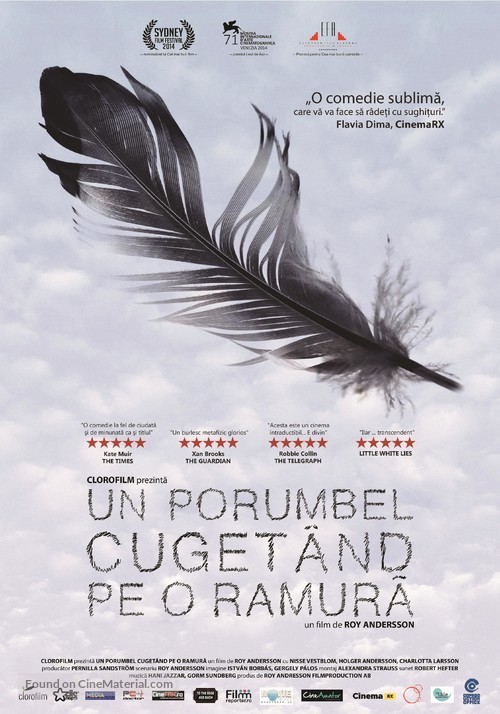 En duva satt p&aring; en gren och funderade p&aring; tillvaron - Romanian Movie Poster