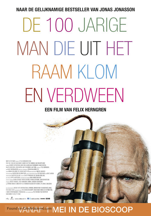 Hundra&aring;ringen som klev ut genom f&ouml;nstret och f&ouml;rsvann - Dutch Movie Poster