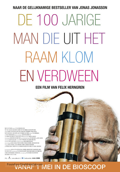 Hundra&aring;ringen som klev ut genom f&ouml;nstret och f&ouml;rsvann - Dutch Movie Poster