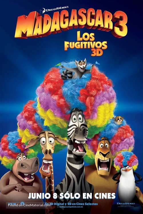 Madagascar 3: Europe&#039;s Most Wanted - Mexican Movie Poster