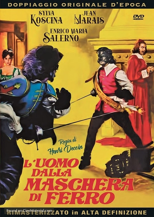 Masque de fer, Le - Italian DVD movie cover