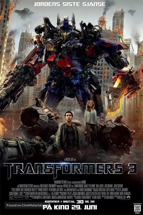 Transformers: Dark of the Moon - Norwegian Movie Poster