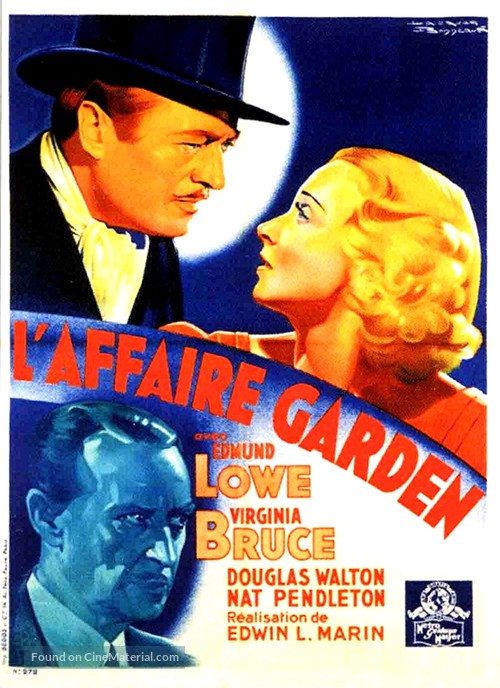 The Garden Murder Case - French Movie Poster